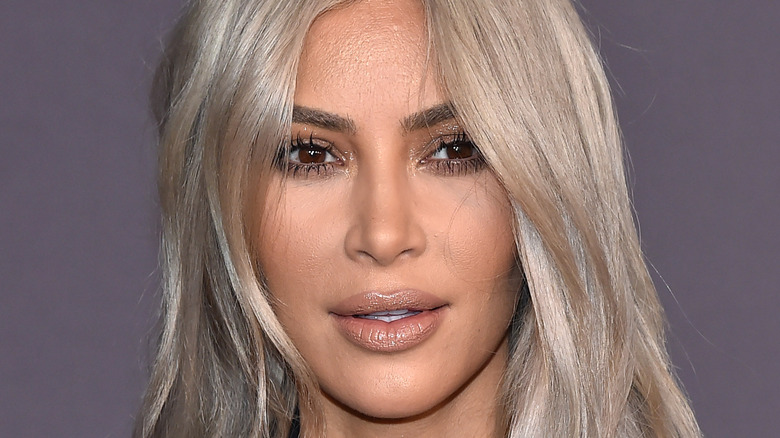 Kim Kardashian with white-blonde hair