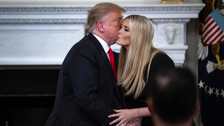 Donald Trump kissing Ivanka Trump