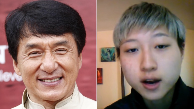 Jackie Chan smiling/Etta Ng talking