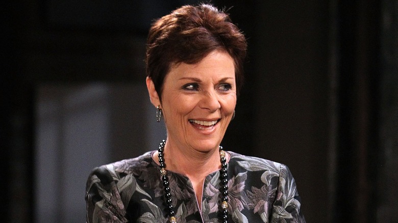 Jane Elliot smiling as Tracy Quartermaine