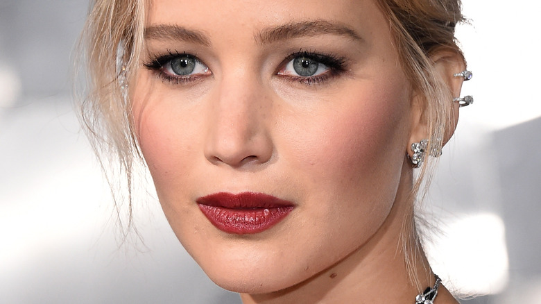 Jennifer Lawrence staring