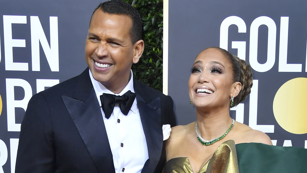 Jennifer Lopez and Alex Rodriguez laughing