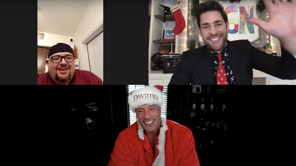 Jay, John Krasinski and Dwayne Johnson