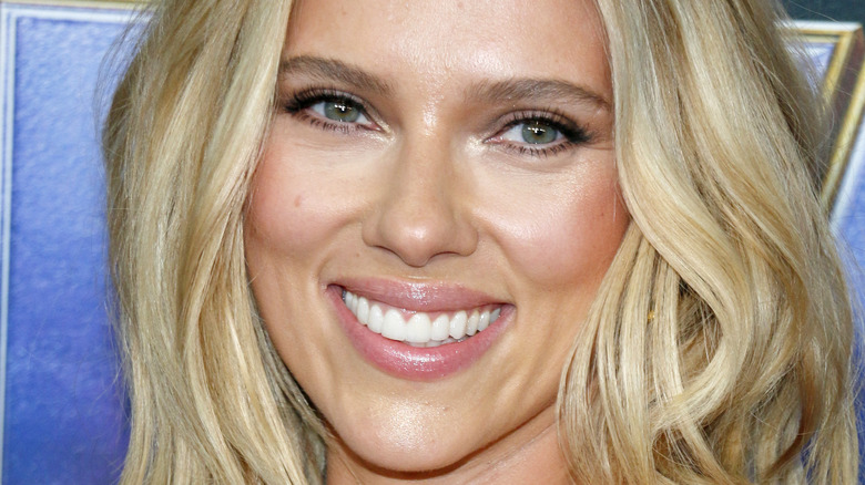 Scarlett Johansson blonde hair smiling