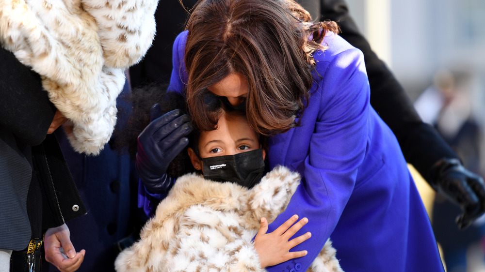 Kamala Harris embracing her grand-niece