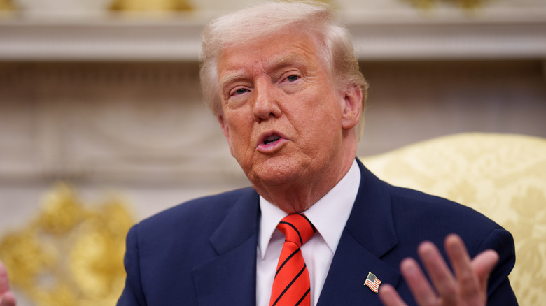 Donald Trump having a conversation