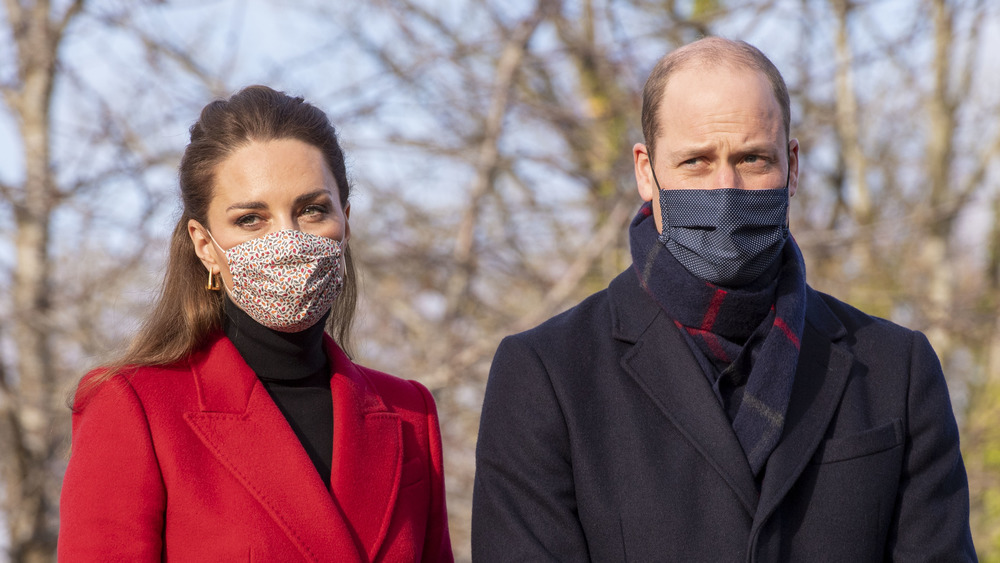 Kate Middleton and Prince William wearing masks