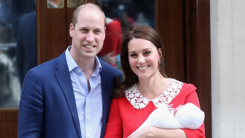 Prince William and Kate Middleton with their newborn son