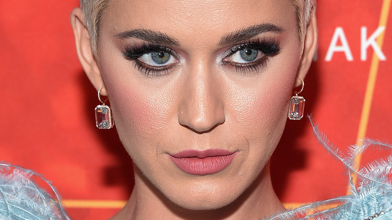 Katy Perry with a serious expression