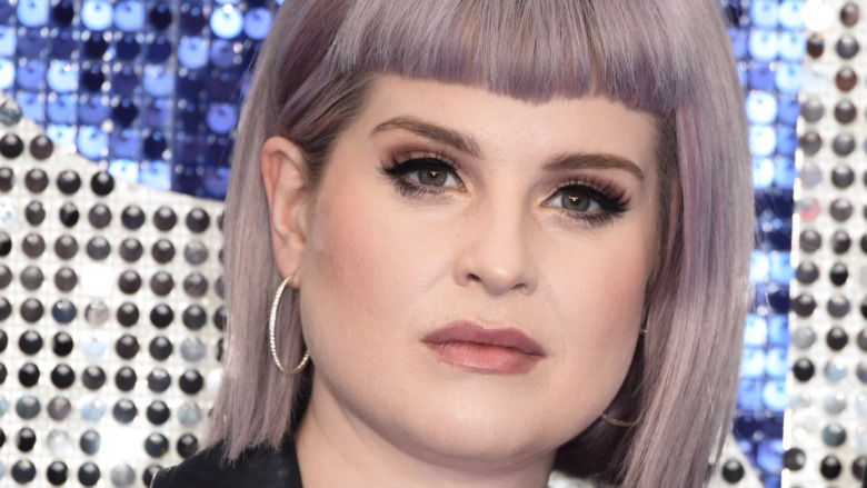 Kelly Osbourne purple hair bangs