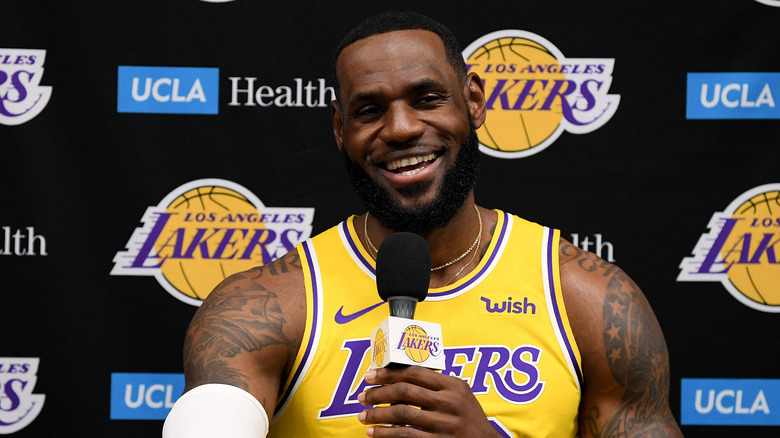 LeBron James during a press conference