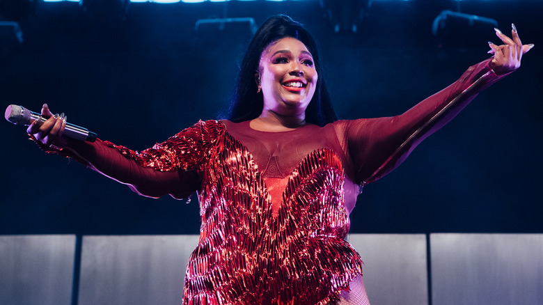 Lizzo performing on stage