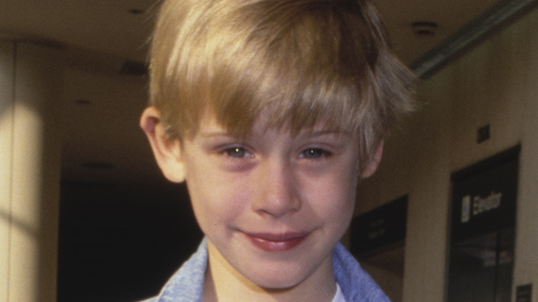 Young Macaulay Culkin looking up