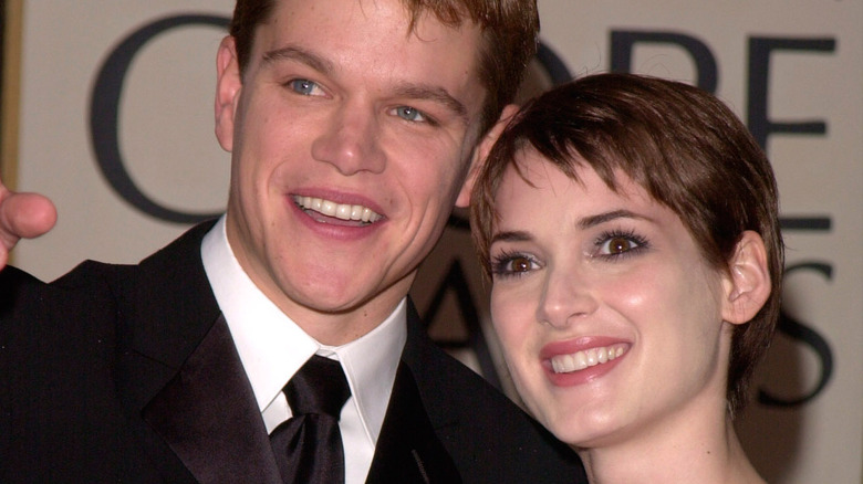 Matt Damon Winona Ryder smiling