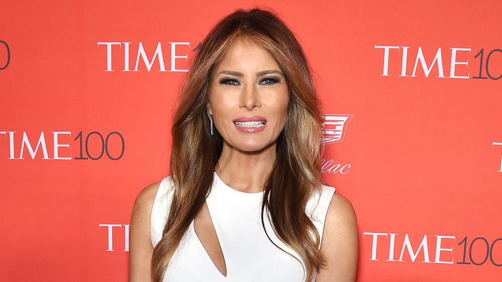 Melania Trump at step and repeat