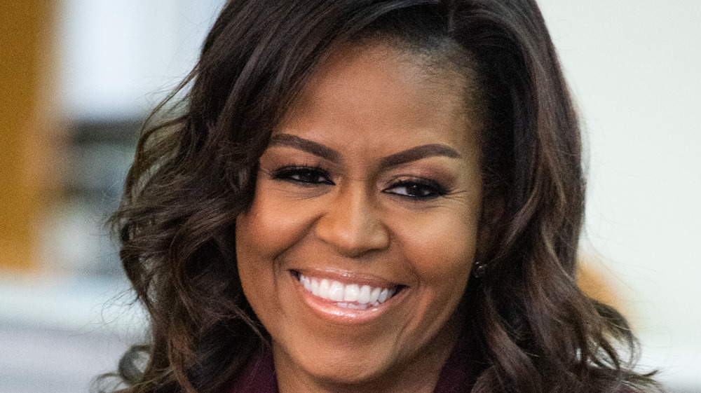 Michelle Obama speaks with a local book group about her book "Becoming" at the Tacoma Public Library main branch on March 24, 2019 in Tacoma, Washington. 