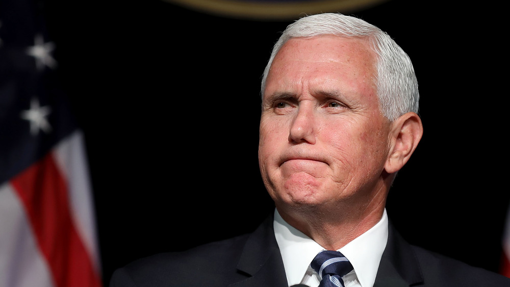 Mike Pence looking serious