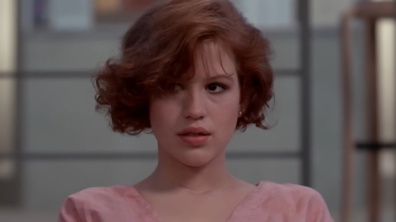 Molly Ringwald with hair over one eye in 