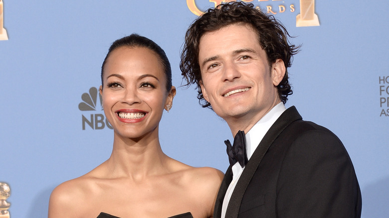 Zoe Saladan and Orlando Bloom on the red carpet