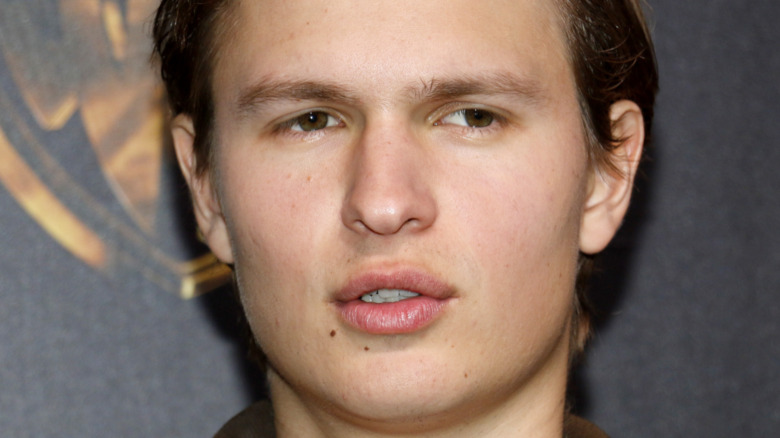 Ansel Elgort looking sideways 