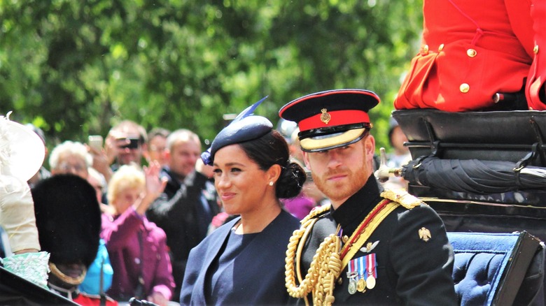 Meghan Markle and Prince Harry in car
