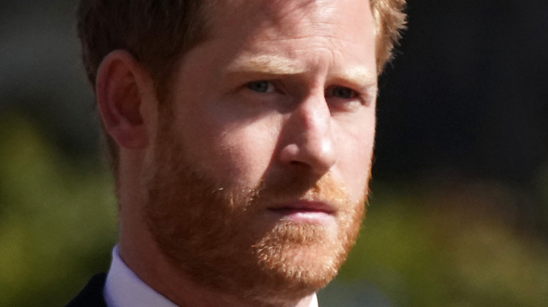 Prince Harry looking concerned