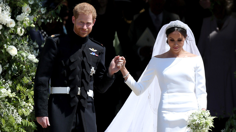 Prince Harry and Meghan Markle on wedding day