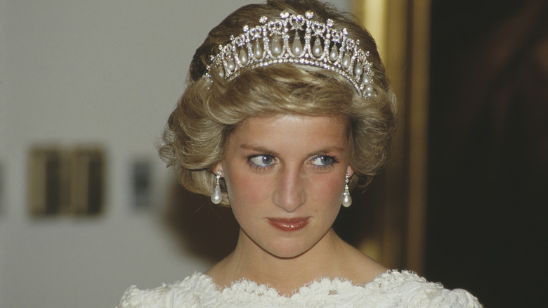 Princess Diana wearing a tiara