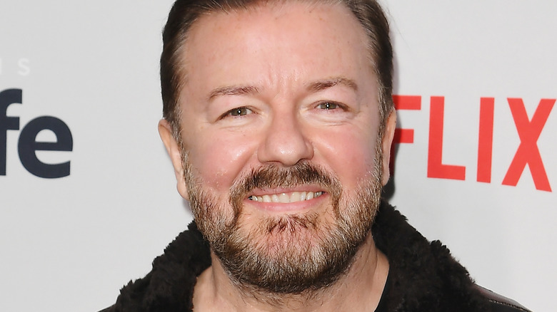 Ricky Gervais at a Netflix event