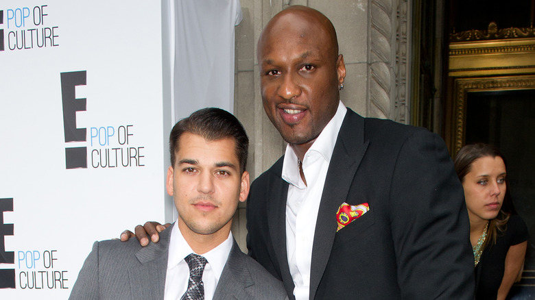 Rob Kardashian and Lamar Odom posing