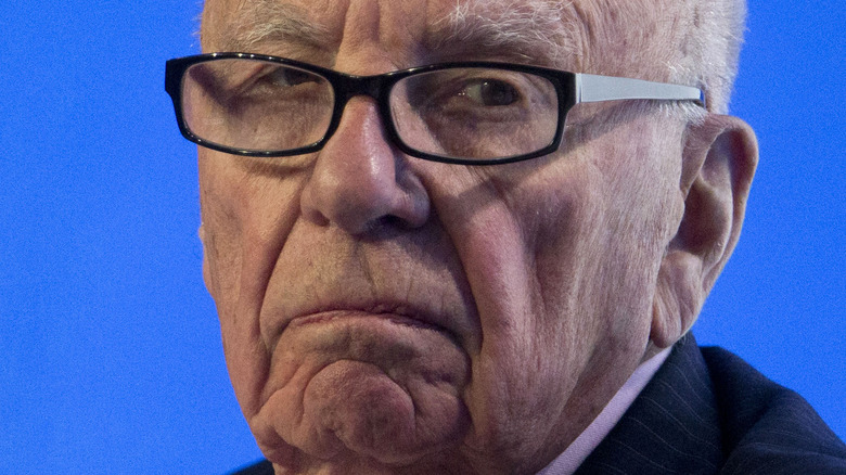 Rupert Murdoch looks disgruntled