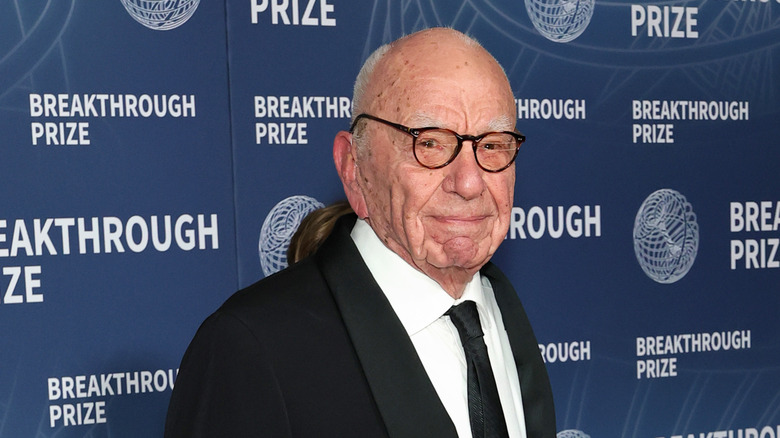 Rupert Murdoch looks disgruntled