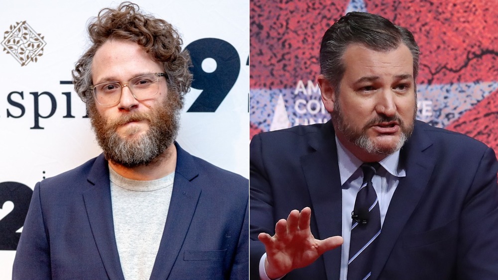 Seth Rogan and Ted Cruz side by side