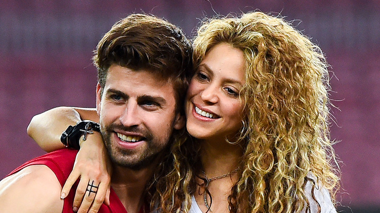 Shakira and Gerard Piqué celebrating cup win