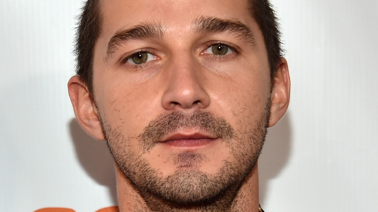 Shia LaBeouf looking at camera