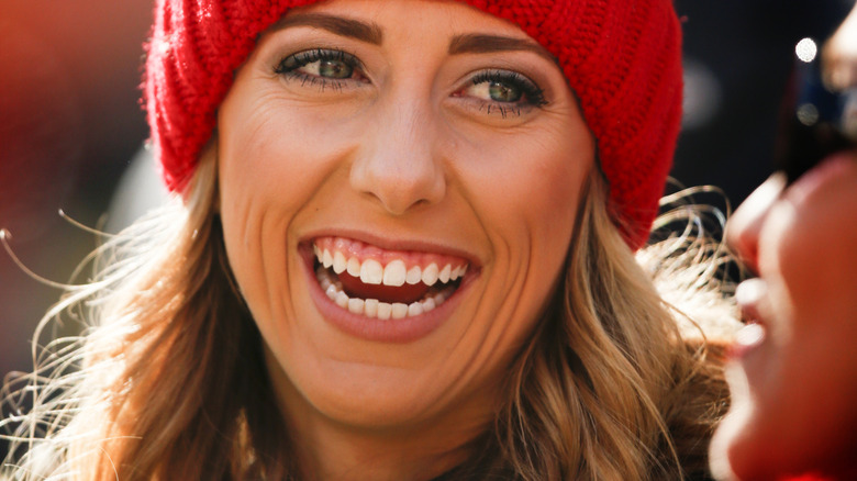 Brittany mahomes smiling in hat