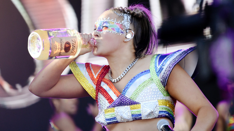 JoJo Siwa drinking Titos vodka