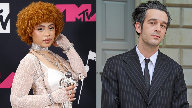 Matty Healy and Ice Spice posing