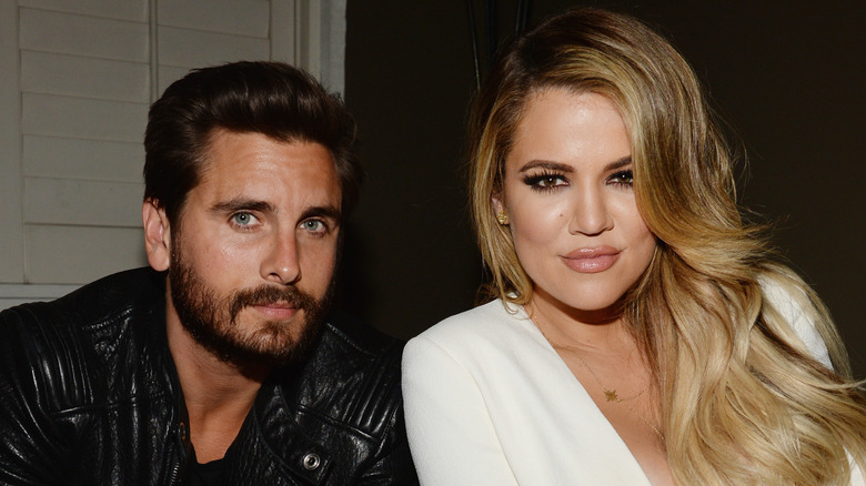 Scott Disick beard Khloé Kardashian smiling