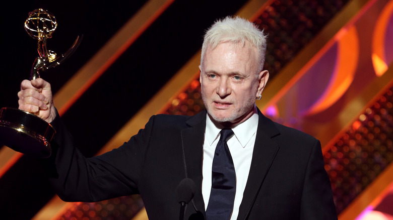 Anthony Geary holding his Daytime Emmy aloft