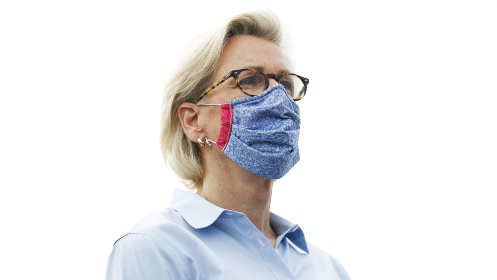 Mayor Jane Castor wearing a COVID mask