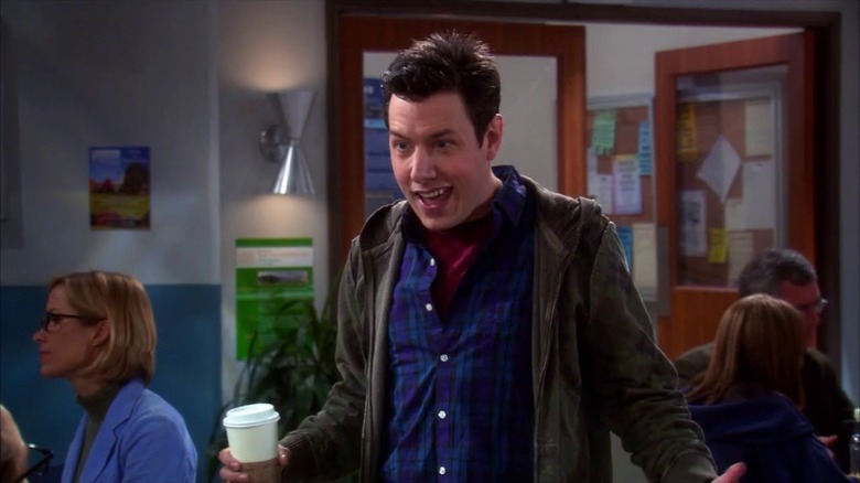 Barry Kripke gesturing with a coffee cup on The Big Bang Theory