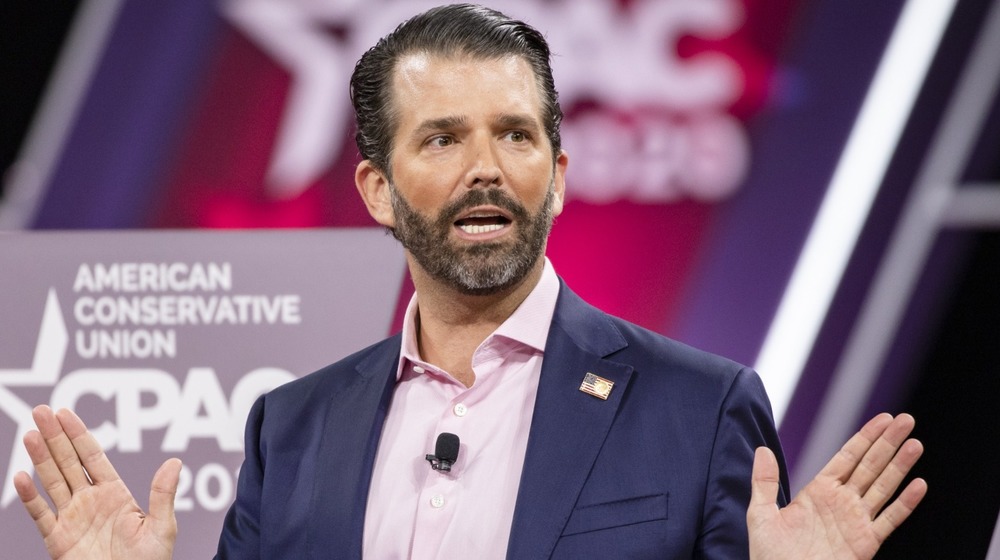 Donald Trump Jr. speaks on stage during the Conservative Political Action Conference 2020