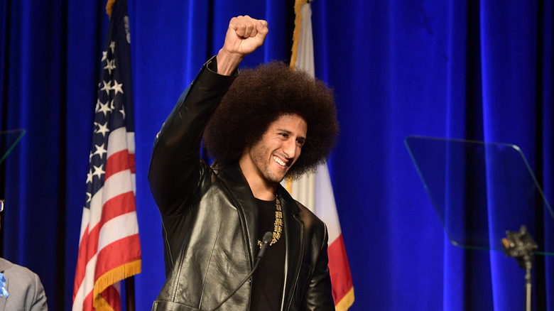 Colin Kaepernick shows profile