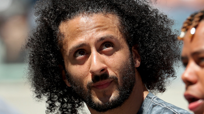 Colin Kaepernick tilts head