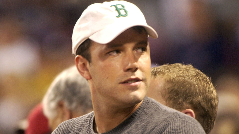 Ben Affleck wearing a Boston Red Sox cap