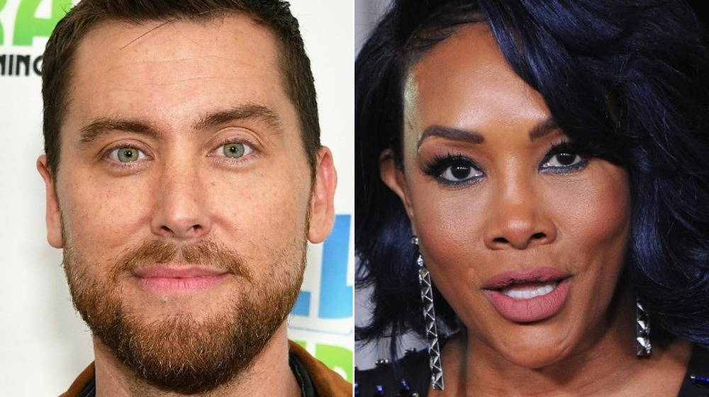 Lance Bass smiling, Vivica A. Fox talking
