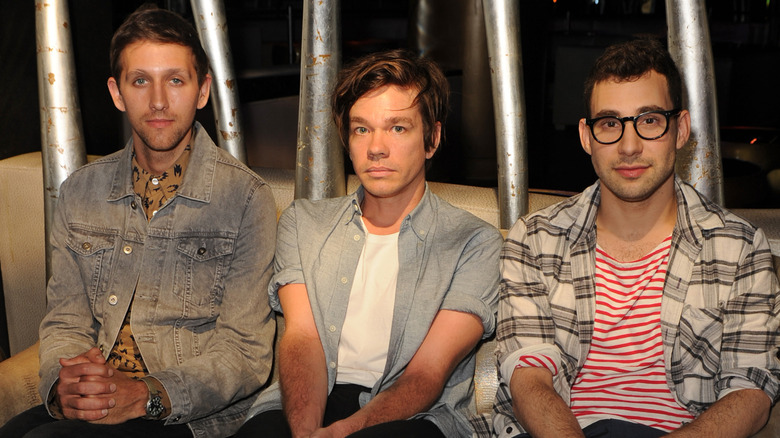 Fun. sitting on sofa