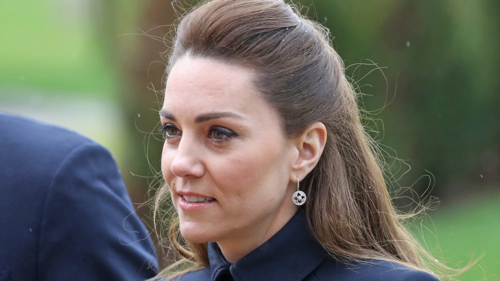 Catherine, Duchess of Cambridge arrives at the Defence Medical Rehabilitation Centre, Stanford Hall