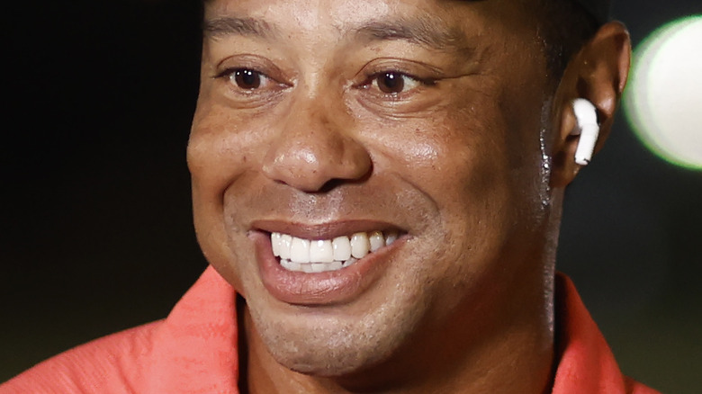 Tiger Woods smiling